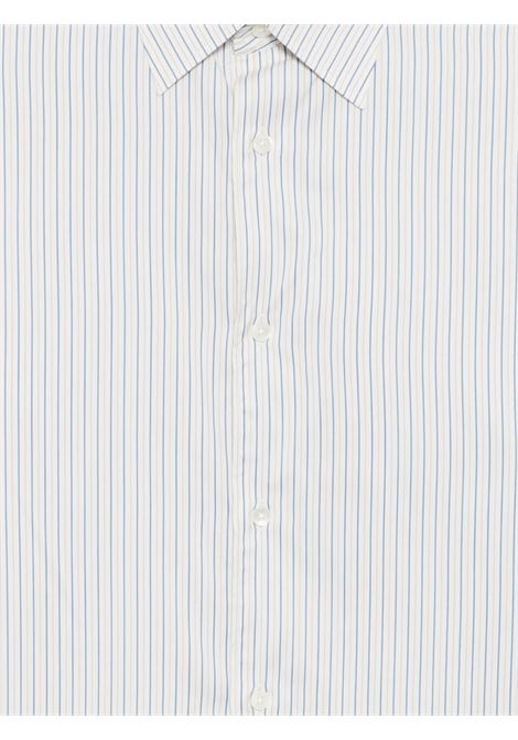 cotton silk stripe man white AURALEE | A25AS01CSWHITE STRIPE